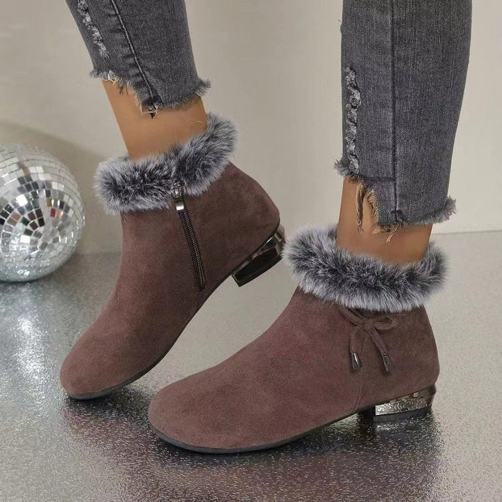 Carminho | Botins de Camurça com Pelo Mulher Salto Bloco