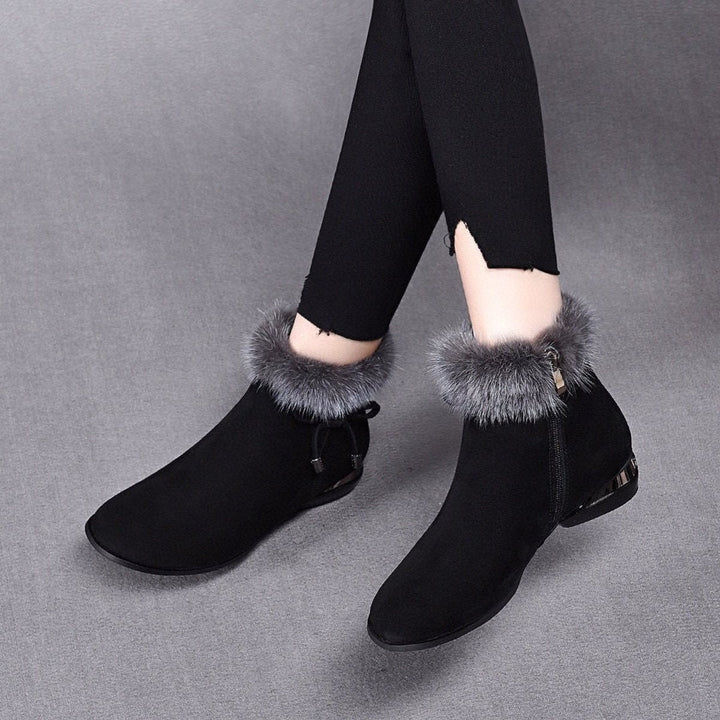 Carminho | Botins de Camurça com Pelo Mulher Salto Bloco