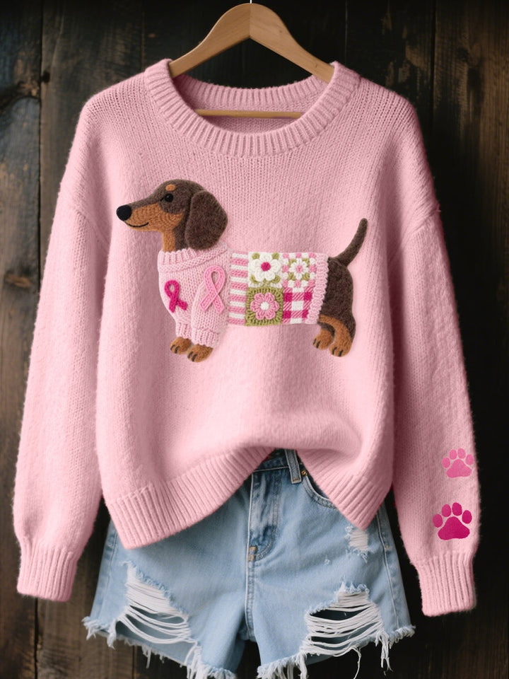 Carminho | Camisola de Malha Oversize Mulher Estampa Cão
