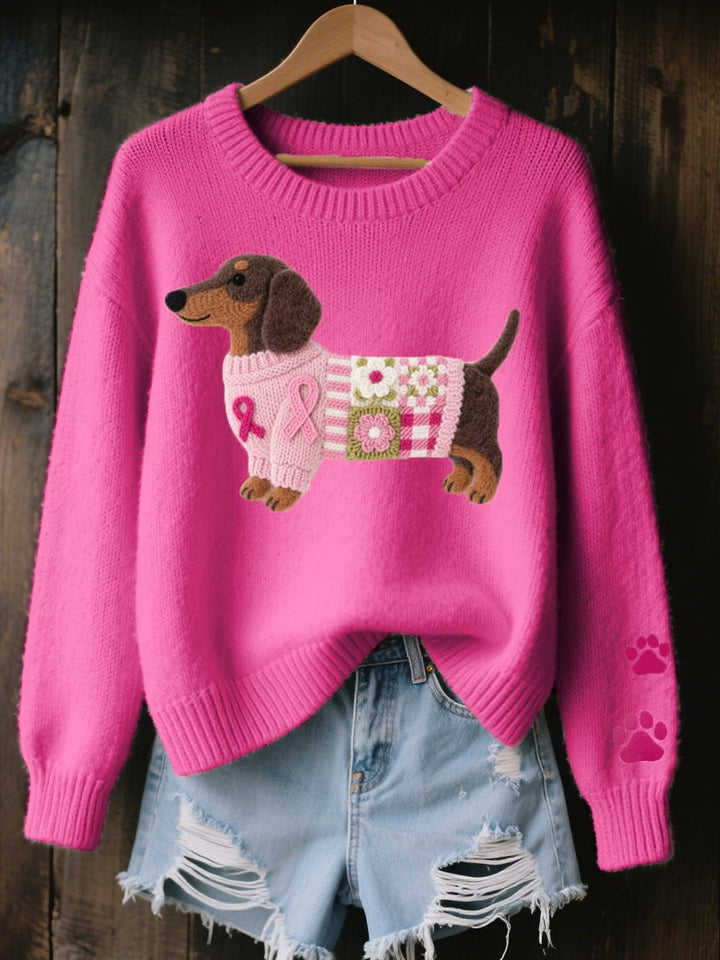 Carminho | Camisola de Malha Oversize Mulher Estampa Cão