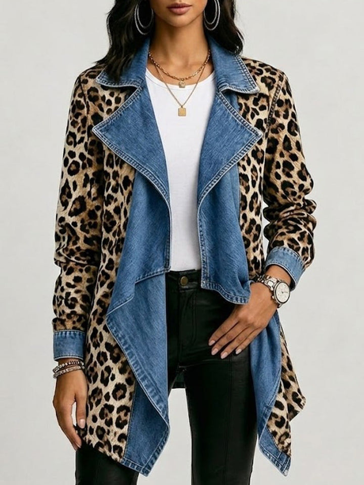 Carolina | Casaco Ganga Estampado Leopardo Mulher Manga Comprida
