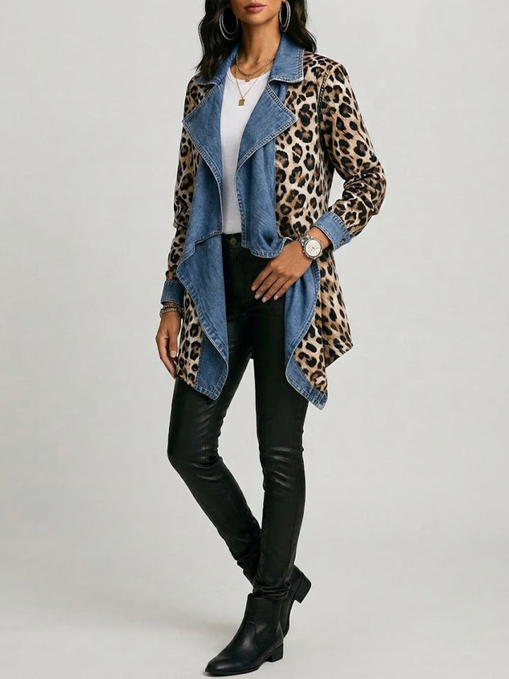 Carolina | Casaco Ganga Estampado Leopardo Mulher Manga Comprida