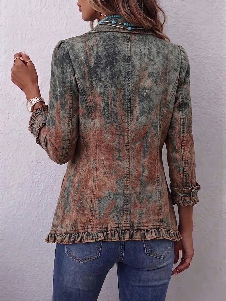 Carolina | Casaco Ganga Estampado Leopardo Mulher Manga Comprida