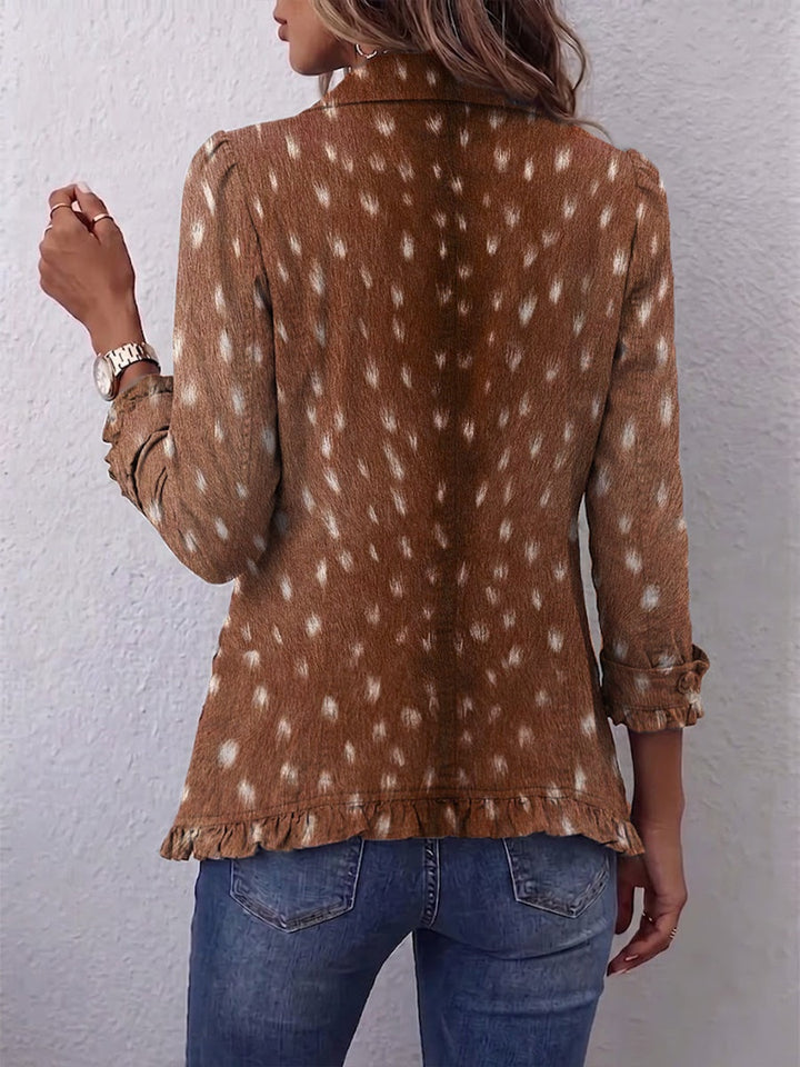 Carolina | Casaco Ganga Estampado Leopardo Mulher Manga Comprida