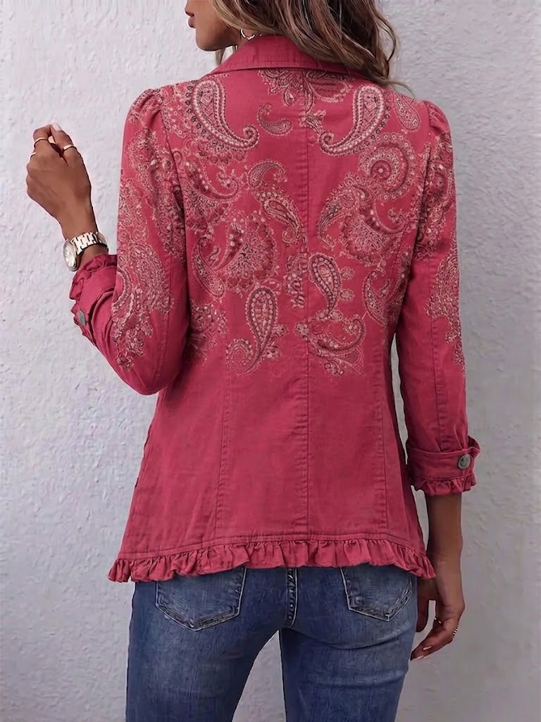 Carolina | Casaco Ganga Estampado Leopardo Mulher Manga Comprida