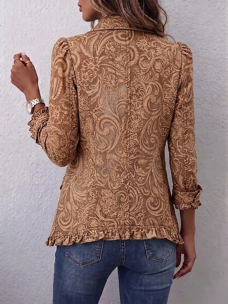 Carolina | Casaco Ganga Estampado Leopardo Mulher Manga Comprida
