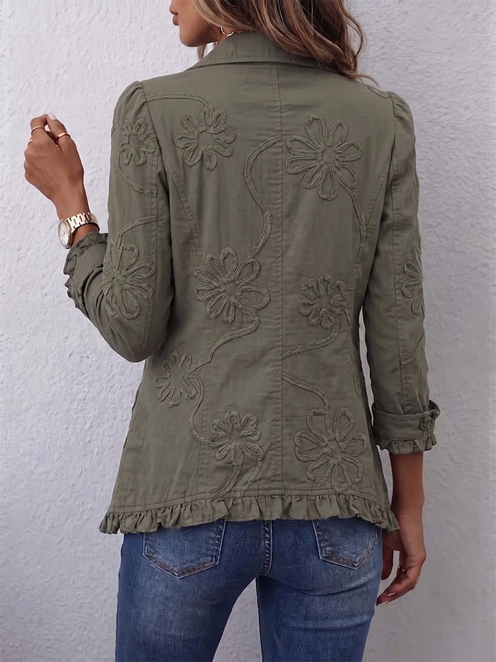 Carolina | Casaco Ganga Estampado Leopardo Mulher Manga Comprida