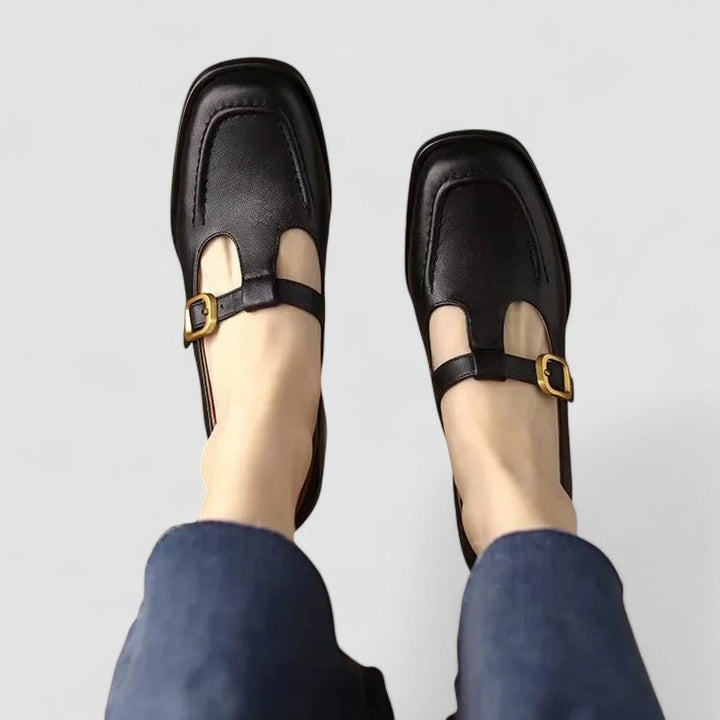 Carolina | Sapatos Mary Jane T-Strap Mulher Bico Quadrado