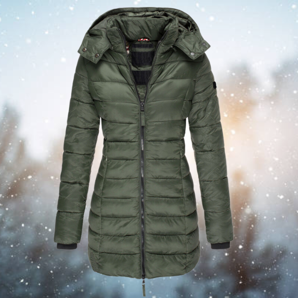 Catarina | Casaco Acolchoado Comprido Mulher com Capuz Puffer Jacket