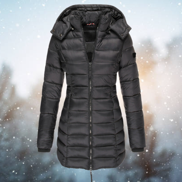 Catarina | Casaco Acolchoado Comprido Mulher com Capuz Puffer Jacket