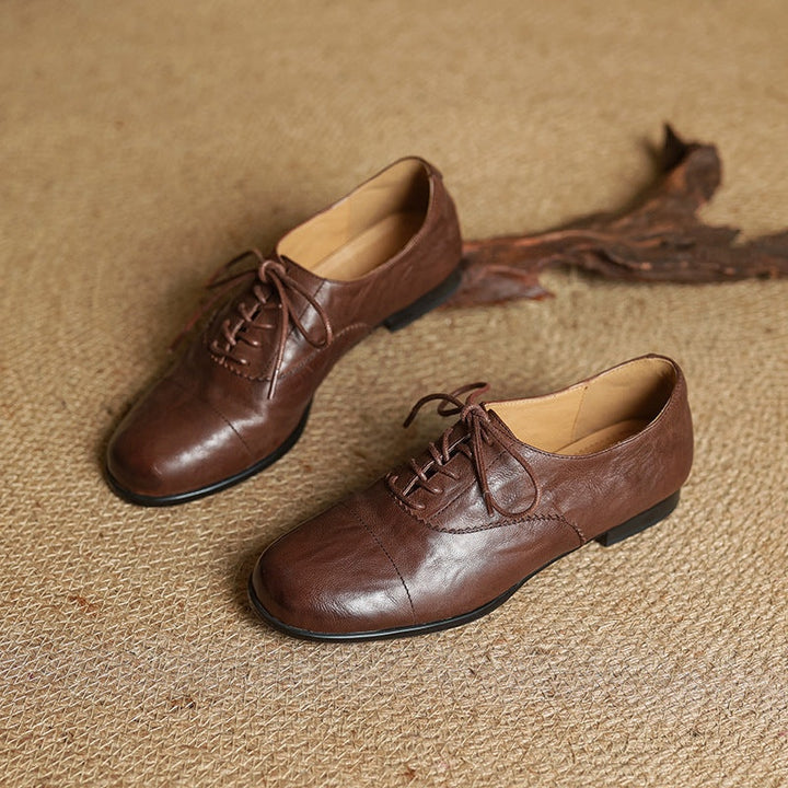 Catarina | Sapatos Oxford de Couro Mulher com Atacadores