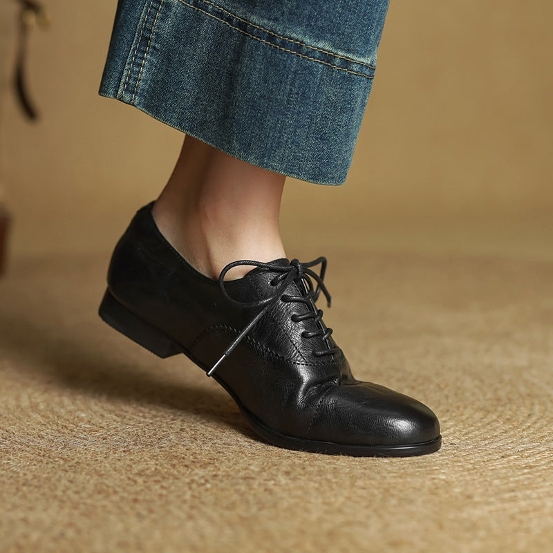 Catarina | Sapatos Oxford de Couro Mulher com Atacadores