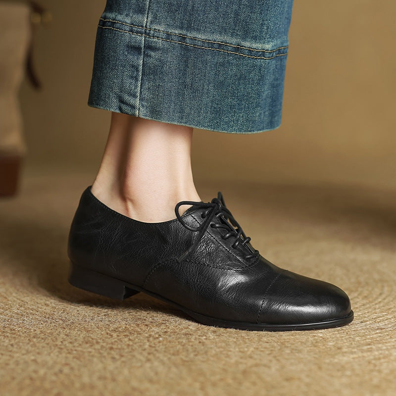 Catarina | Sapatos Oxford de Couro Mulher com Atacadores