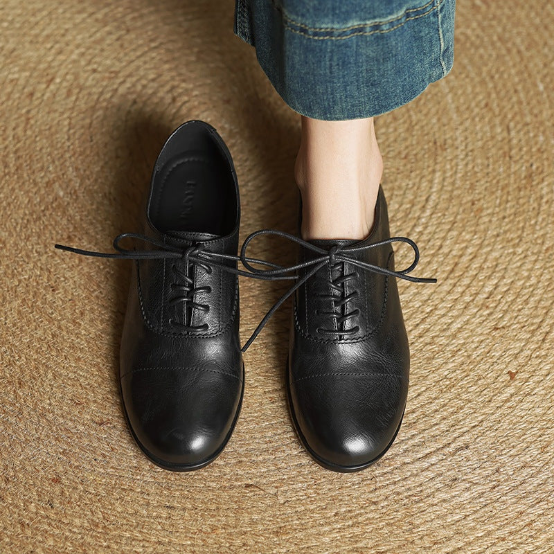 Catarina | Sapatos Oxford de Couro Mulher com Atacadores
