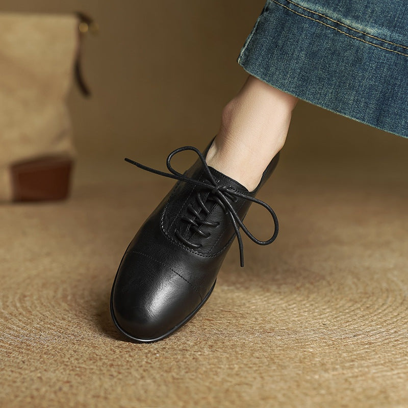 Catarina | Sapatos Oxford de Couro Mulher com Atacadores