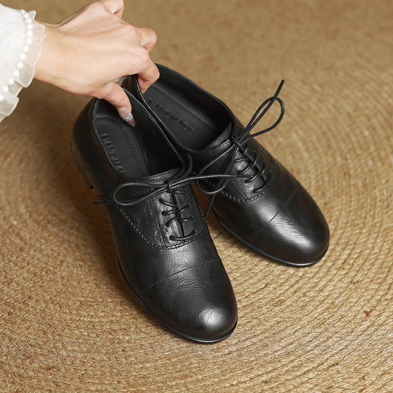 Catarina | Sapatos Oxford de Couro Mulher com Atacadores