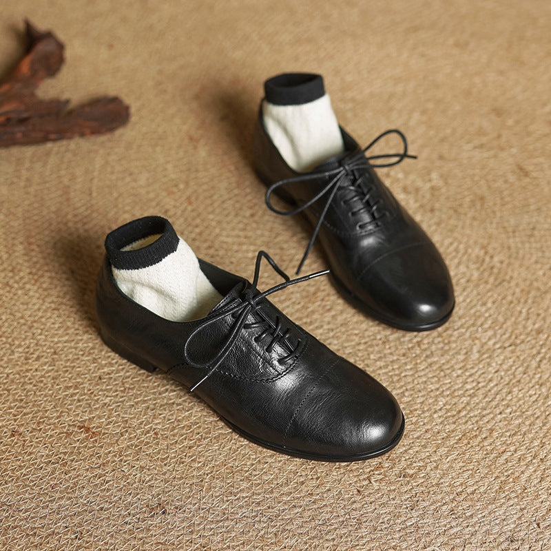 Catarina | Sapatos Oxford de Couro Mulher com Atacadores