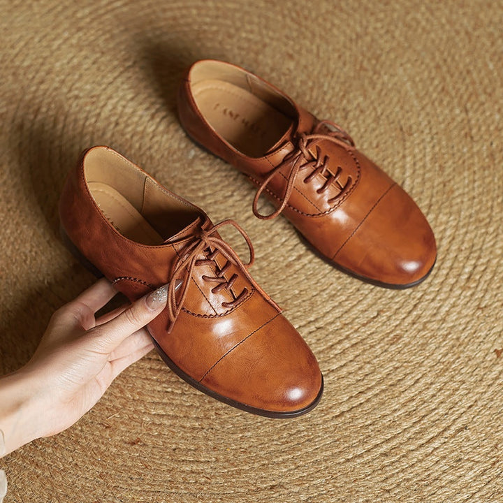 Catarina | Sapatos Oxford de Couro Mulher com Atacadores