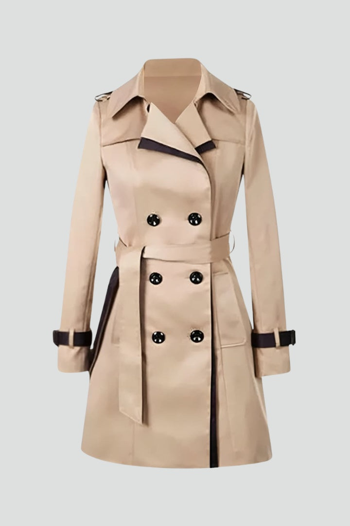 Catarina | Trench Coat Mulher Dupla Botoneira com Cinto