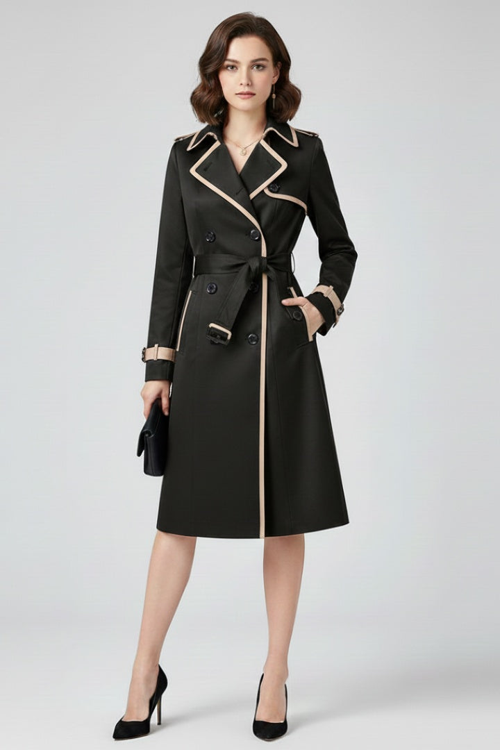 Catarina | Trench Coat Mulher Dupla Botoneira com Cinto