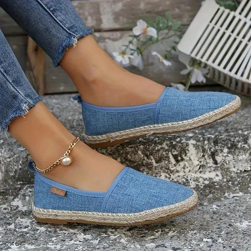 Cláudia | Alpercatas Mulher Rasas Estilo Espadrille Bico Redondo