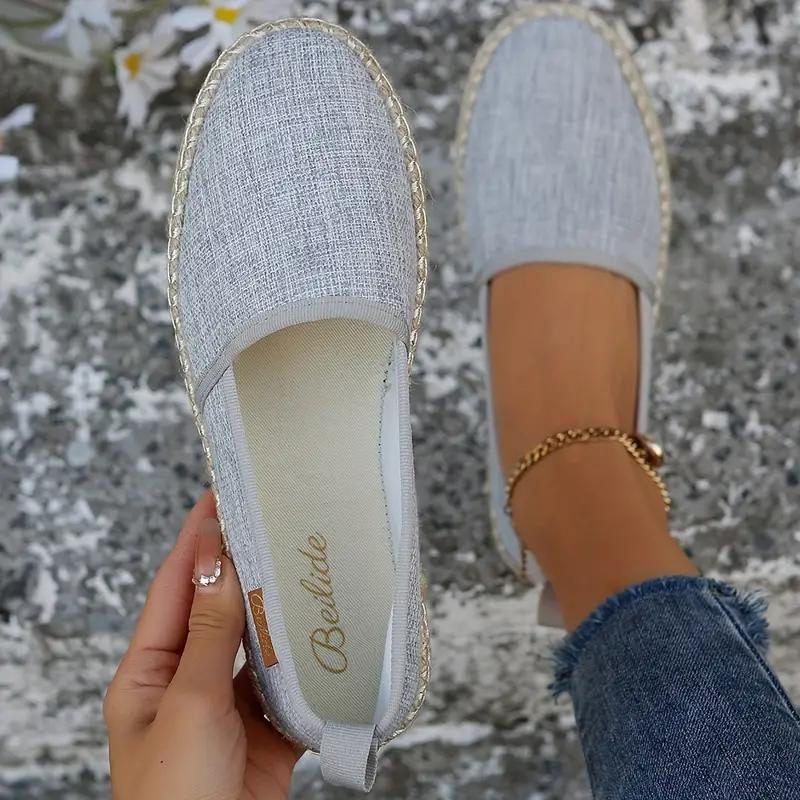 Cláudia | Alpercatas Mulher Rasas Estilo Espadrille Bico Redondo