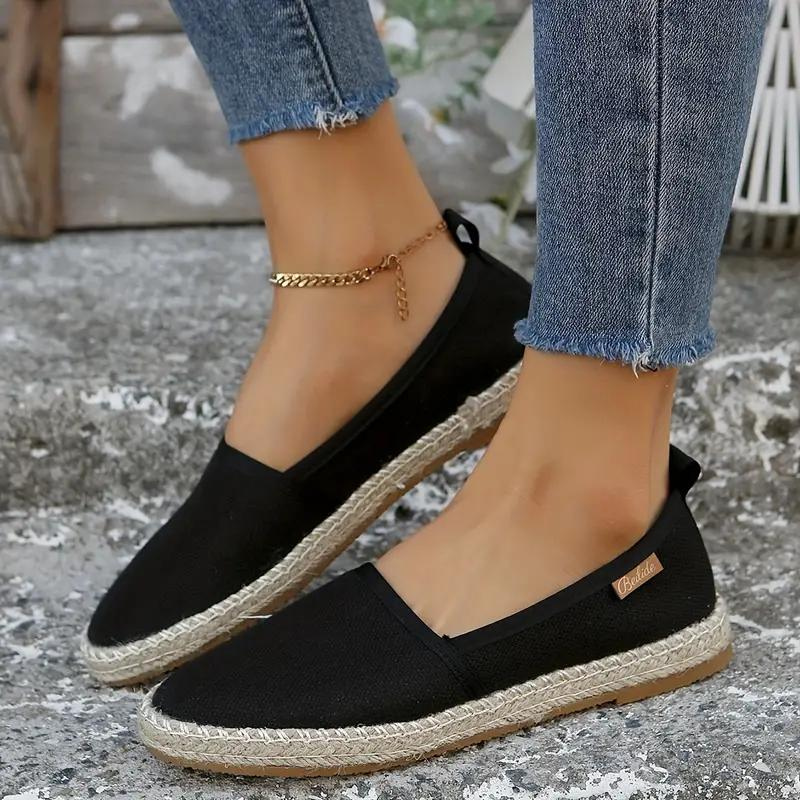 Cláudia | Alpercatas Mulher Rasas Estilo Espadrille Bico Redondo
