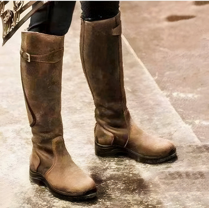 Cláudia | Botas de Pele Mulher Cano Alto Impermeáveis