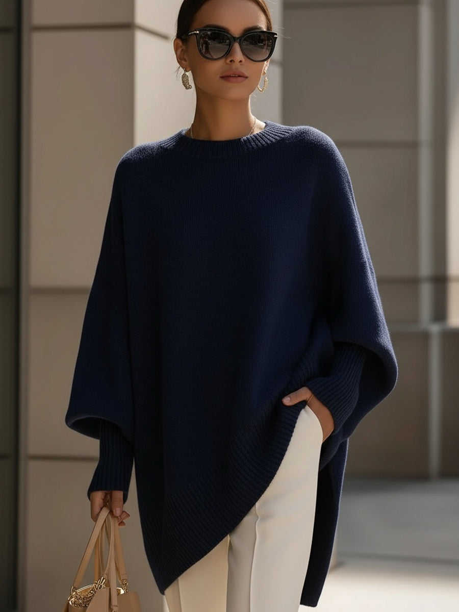 Cláudia | Camisola Oversize Mulher Malha Bainha Assimétrica