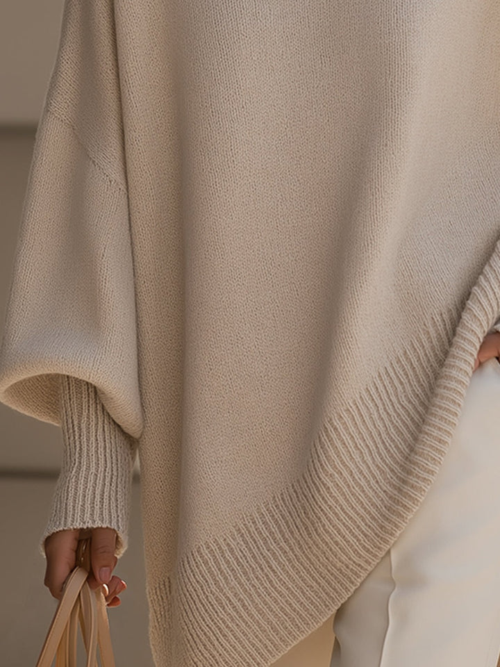 Cláudia | Camisola Oversize Mulher Malha Bainha Assimétrica