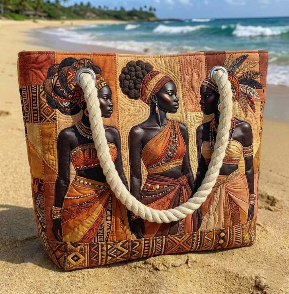 Conceição | Tote Bag Artesanal Estampado Africano Mulher Alças de Corda