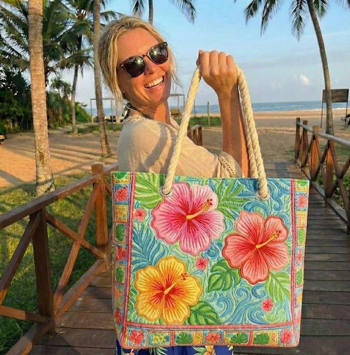 Conceição | Tote Bag Artesanal Estampado Africano Mulher Alças de Corda