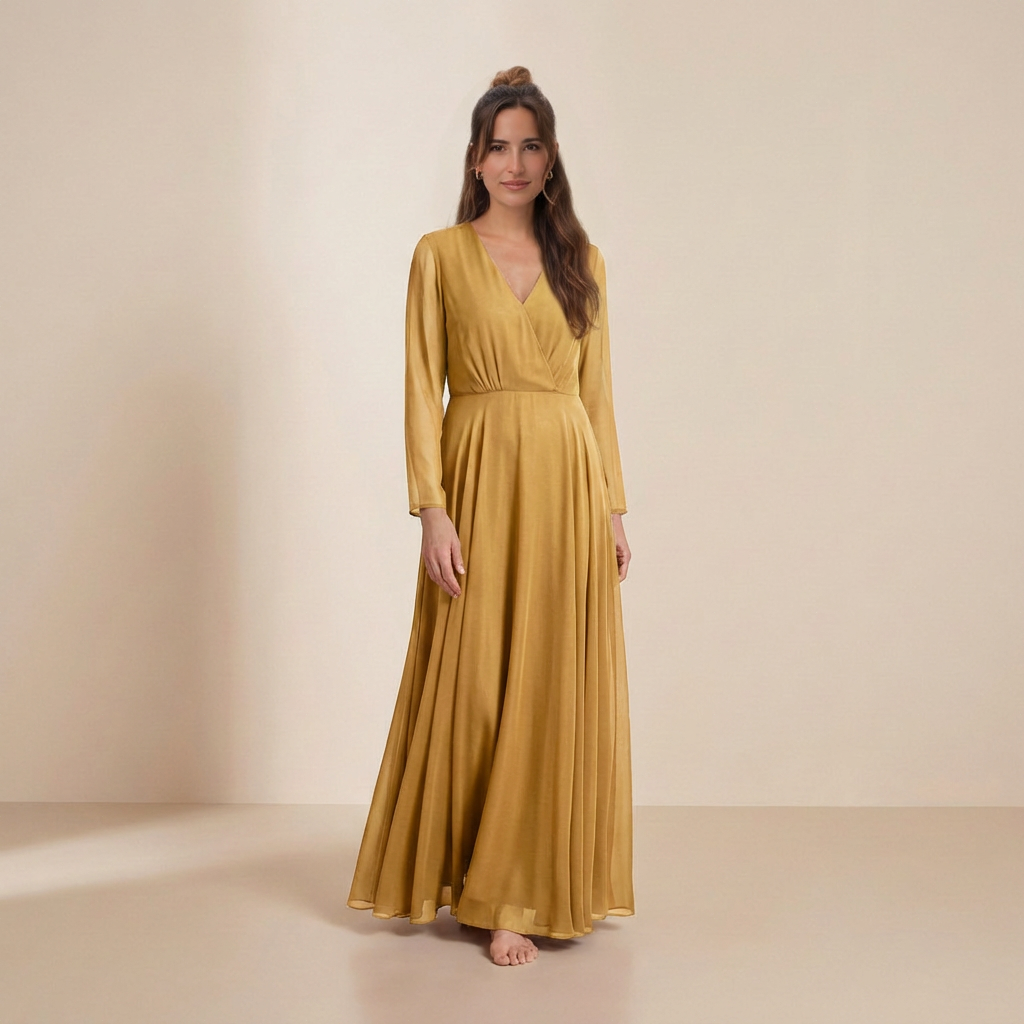 Conceição | Vestido Comprido de Gala Mulher Manga Longa