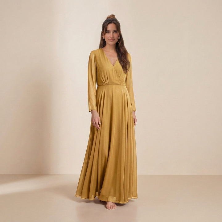 Conceição | Vestido Comprido de Gala Mulher Manga Longa