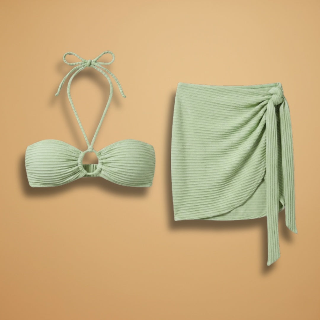 Carla | Conjunto Bikini 3 Peças Mulher Top Bandeau Saia