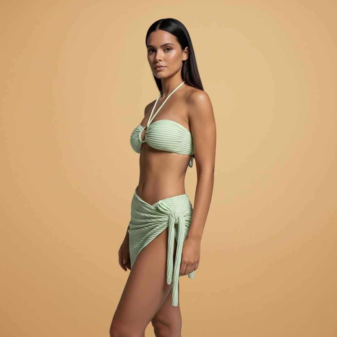 Carla | Conjunto Bikini 3 Peças Mulher Top Bandeau Saia