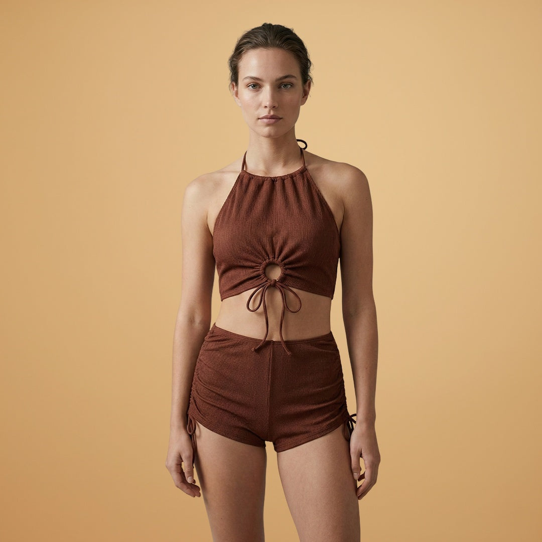 Conceição | Conjunto Bikini Halter Mulher Cintura Alta