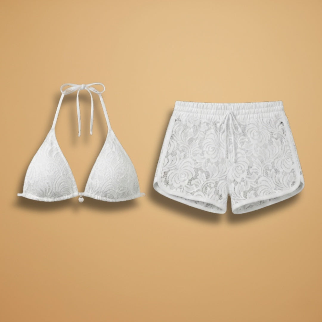 Francisca | Conjunto Biquíni Renda Mulher Halter