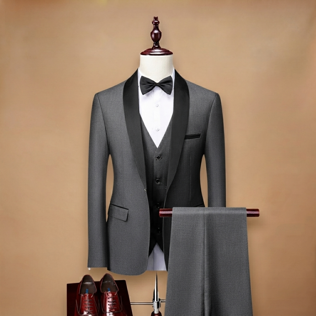 Conjunto de Três Peças Clássico Homem Fato com Colete