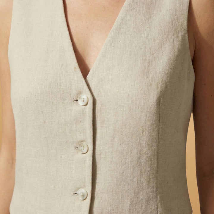 Fátima | Conjunto Duas Peças Colete Calças Wide Leg Mulher
