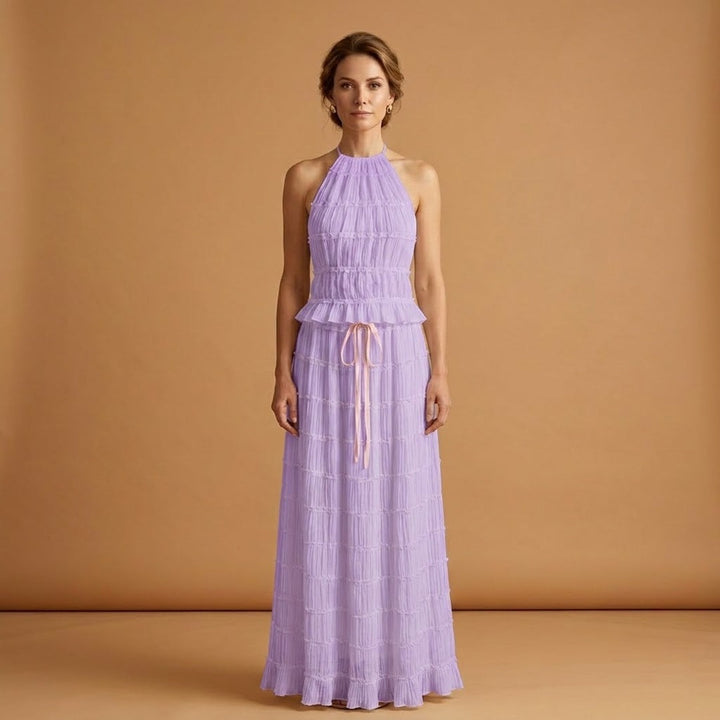 Diana | Conjunto Vestido Comprido Mulher Halter Renda