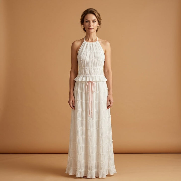 Diana | Conjunto Vestido Comprido Mulher Halter Renda