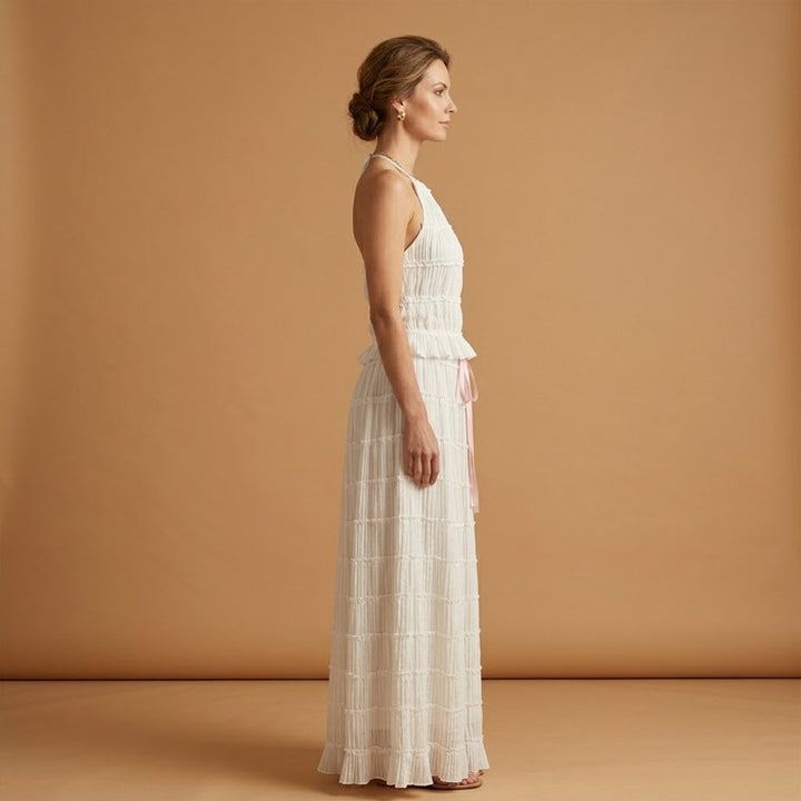 Diana | Conjunto Vestido Comprido Mulher Halter Renda