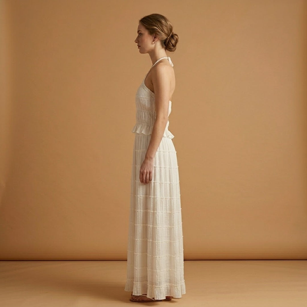 Diana | Conjunto Vestido Comprido Mulher Halter Renda