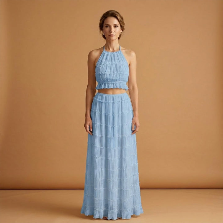 Diana | Conjunto Vestido Comprido Mulher Halter Renda