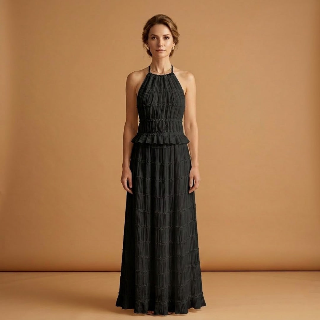 Diana | Conjunto Vestido Comprido Mulher Halter Renda