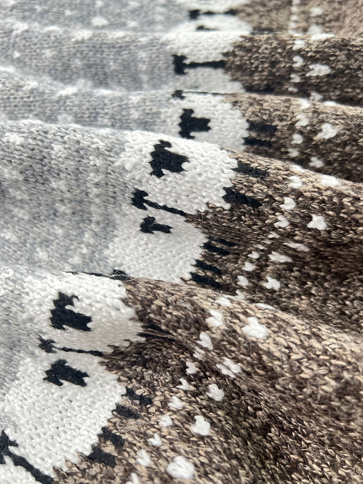 Constança | Camisola de Lã Mulher Padrão Jacquard Ovelhas