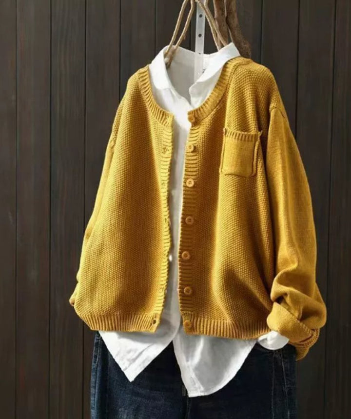 Constança | Casaco de Malha Oversize Mulher Decote V Botões