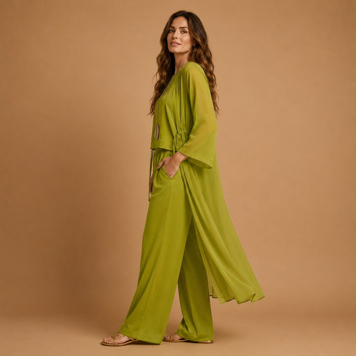 Constança | Conjunto Três Peças Kimono Mulher Palazzo
