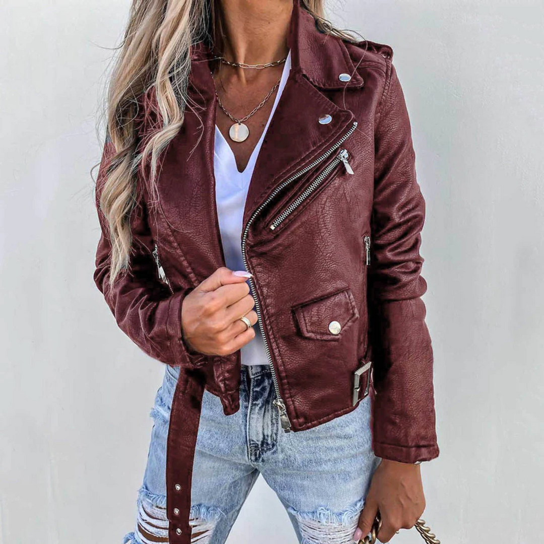 Daniela | Blusão Biker de Polipele Mulher Zíper Diagonal